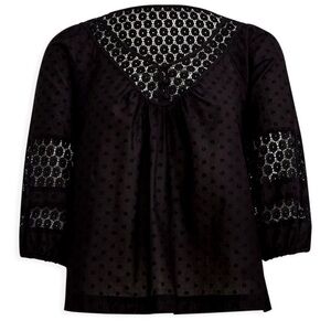 NWOT TORRID Women’s Clip Cotton Crochet Detail Top Black Plus Size 4